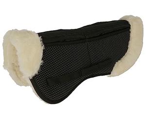 Cuscino per sella, antiscivolo, nero, pelliccia sintetica, frangia