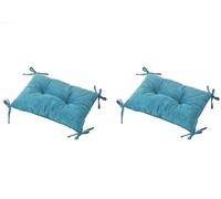 Cuscino per Sgabello Rettangolare Cuscini per Sedia A Sella per Sedie da Pranzo con 4 Lacci Cuscino Antiscivolo per Sgabello da Bar Cuscini per Seduta per Panca (2 Blu)