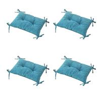 Cuscino per Sgabello Rettangolare Cuscini per Sedie da Pranzo con 4 Lacci Cuscino Antiscivolo per Sgabello da Bar Cuscini per Panca (4 Blu)