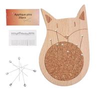 Cuscino per spilli da cucito - Simpatico supporto in legno per aghi da cucito, maglieria e uncinetto, per progetti quotidiani, lavoro, abbigliamento, ricamo, rammendare il