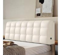 Cuscino per testiera Beige Pasta 71" Cal King da Comodino Imbottito da Parete Cuscino di Supporto Lombare Grande Doppio Schienale Posizionamento Morbido Sacco a Bolle