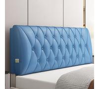 Cuscino per testiera, Cuscino da Comodino in Similpelle Blu Navy - Grande Cuscino Imbottito per Schienale per Supporto Lombare, Cuscino da Lettura Rimovibile per divani Letto e Letti a Caste