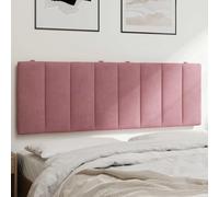 Cuscino per testiera da 140 cm, in velluto, rosa, con imbottitura in spugna, con chiusura lampo e cinghie per montaggio a parete, ideale come cuscino per la testiera della camera da letto