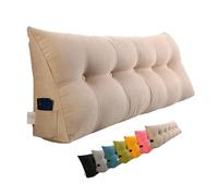 Cuscino per testiera da lettura, comodo, cuscino lombare per schienale, triangolare, cuscino a cuneo per stare seduti nel divano e nella camera da letto, cuscino per letto e divano, tatami (beige, 180