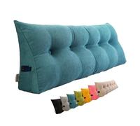 Cuscino per testiera da lettura, comodo, cuscino lombare per schienale, triangolare, cuscino a cuneo per stare seduti nel divano e nella camera da letto, cuscino tatami (blu, 80 cm)
