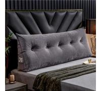 Cuscino per Testiera di Lusso, Grande Supporto per Legname A Cuneo Cuscino di Posizionamento con Tasca per Divano Letto Tatami, Cuscino del Triangolo da Daybed Lavabile(80×50×20cm,Grey)