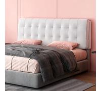 Cuscino Per Testiera di lusso Per Letto Matrimoniale Singolo, Fodera Per Testiera Imbottita In Velluto Olandese, Cuscino Per Supporto Lettura, Fodera Lavabile(With headboard - 120x60x10cm,Beige)