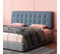 Cuscino Per Testiera di lusso Per Letto Matrimoniale Singolo, Fodera Per Testiera Imbottita In Velluto Olandese, Cuscino Per Supporto Lettura, Fodera Lavabile(With headboard - 90x60x10cm,Blue gray)
