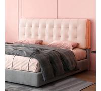 Cuscino Per Testiera di lusso Per Letto Matrimoniale Singolo, Fodera Per Testiera Imbottita In Velluto Olandese, Cuscino Per Supporto Lettura, Fodera Lavabile(With headboard - 90x60x10cm,Pink)