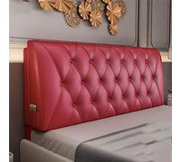 Cuscino per testiera, Grande Cuscino a Cuneo Rosso con Rivestimento in Similpelle, Cuscino di Supporto per testiera Trapuntato per Letti matrimoniali/Queen Size/King Size, 63"/160 cm, Access