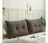 Cuscino per testiera in velluto, grande, con copertura rimovibile, morbido, per letto, divano, tatami, imbottitura in cotone PP, per camera da letto, dormitorio, divano (caffè, 60 x 60 x 18 cm)