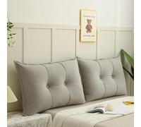 Cuscino per testiera in velluto, grande, con copertura rimovibile, morbido, per letto, divano, tatami, imbottitura in cotone PP, per camera da letto, dormitorio, divano (grigio, 60 x 60 x 18 cm)