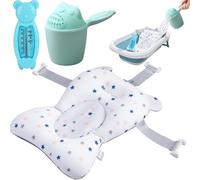 Cuscino per vasca da bagno + brocca da bagno + termometro, supporto vasca da bagno, adattatore universale, riduttore bagno neonato, amaca antiscivolo, cuscino imbottito, seduta morbida e confortevole