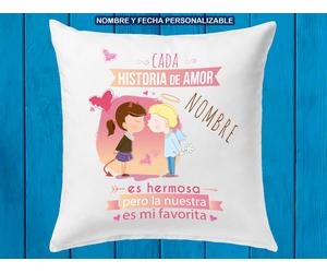Cuscino Personalizzabile Nome ) " Ogni Storia Dell'Amore Es " Regalo San Enamel