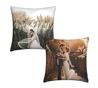 Cuscino Personalizzato con Foto e Logo o Testo,Decorazioni casa Divano Letto Originale Idea Regalo Compleanno Per San Valentino Natale per la tua ragazza, Design Diverso su Entrambi i lati