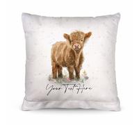 Cuscino Personalizzato Con Testo E Foto Di Baby Highland Cow - 26Cm X 26Cm