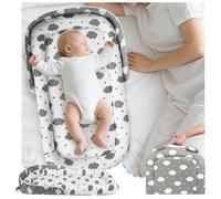 Cuscino pieghevole per bambini con morbido tappetino in memory foam, rivestimento con motivo incantevole, si trasforma in zaino per viaggi facili, 0-12 mesi, motivo: nuvole