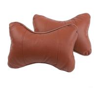 Cuscino poggia testa e collo per auto, realizzato in pelle perforata Danny e cotone spaziale per un comfort tutto il giorno (marrone)