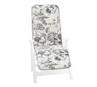 emmevi Cuscino Poltrona Sedia Sdraio Fiore Bianco Nero Vintage Morbido Materassino Reclinabile Pieghevole