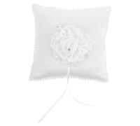 Cuscino portafedi quadrato bianco per matrimonio, ideale per creare