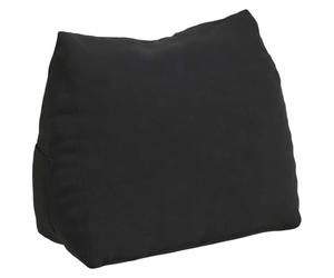 Cuscino posteriore nero velluto a coste, 45 x 20 x 35 cm, con fodera | Pratica cerniera, imbottitura in poliestere resiliente, interno ed esterno, facile manutenzione