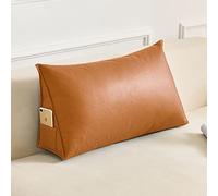 Cuscino posteriore per divano a triangolo all'aperto per patio da giardino, cuscino da lettura impermeabile in ecopelle, schienale grande supporto in vita, copertura rimovibile