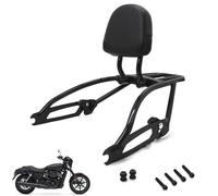 Cuscino posteriore per moto Sissy Bar con ripiano portapacchi posteriore compatibile con Harley Street 500 XG500 750 XG750 2014-2023, nero, installazione senza punzonatura, forte e durevole