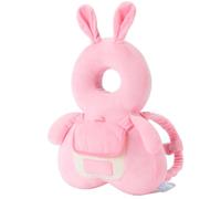 Cuscino protettivo per la testa del bambino, simpatico animale per bambini, zaino protettivo regolabile per gattonare e camminare (coniglio rosa)