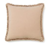 Cuscino Quadrato Double Face in Cotone con Cerniera, Beige, 12 x 45 x 45 cm