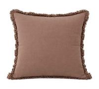 Cuscino Quadrato Double Face in Cotone con Cerniera Marrone 12 x 45 x 45 cm
