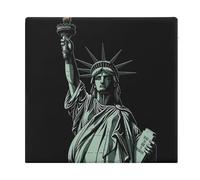 Cuscino quadrato per sedia, motivo statua della libertà, cuscino da pavimento in memory foam, per cucina, sala da pranzo, ufficio o auto, 38 x 38 cm, bianco