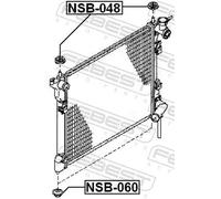 Cuscino radiatore Superiore NSB-048 FEBEST per NISSAN ALMERA TINO X-TRAIL I NOTE