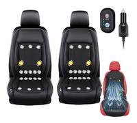Cuscino Refrigerante Per Auto Icy Seat,Ventilato Con Funzione Massaggio E 24 Ventole,Universale 12V 24V,Supporto Schiena Traspirante,Ideale La Guida Estiva Restare Al Fresco(2pcs Black (16 fans) 12v)