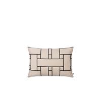 Cuscino rettangolare Lattice Offset Bianco Sporco/ Nero