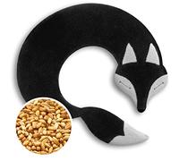 CUSCINO RISCALDABILE Leschi per la pancia e la schiena/Per collo, cervicale e coliche dei neonati/Per microonde, con semi di grano/Noah la volpe, nero