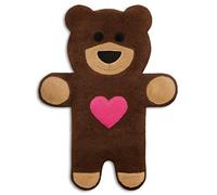 CUSCINO RISCALDABILE Leschi per la pancia, la schiena e la zona lombare/Per coliche dei neonati e il ciclo/Per microonde, con semi di grano/ termico/ per bambini/Teddy l’orso con cuore, marrone