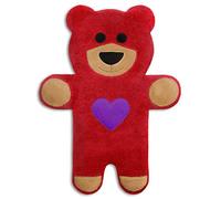 CUSCINO RISCALDABILE Leschi per la pancia, la schiena e la zona lombare/Per coliche dei neonati e il ciclo/Per microonde, con semi di grano/Cuscino termico per bambini/Teddy l’orso con cuore, rosso