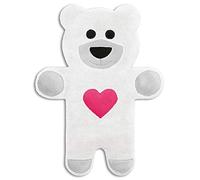 CUSCINO RISCALDABILE Leschi per la pancia, la schiena e la zona lombare/Per coliche dei neonati e il ciclo/Per microonde, con semi di grano/Cuscino termico per bambini/Teddy l’orso con cuore, bianco