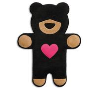 CUSCINO RISCALDABILE Leschi per la pancia, la schiena e la zona lombare/Per coliche dei neonati e il ciclo/Per microonde, con semi di grano/Cuscino termico per bambini/Teddy l’orso con cuore, nero