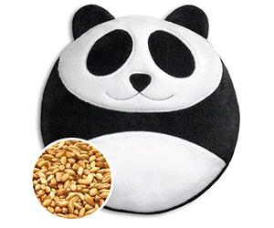 CUSCINO RISCALDABILE Leschi per la pancia, la schiena e la zona lombare/Per coliche dei neonati e il ciclo/Per microonde, con semi di grano/Cuscino termico per bambini/Bao il panda, bianco nero