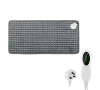 Cuscino riscaldante, 30 x 60 cm tecnologia di riscaldamento veloce, lavabile in lavatrice, 10 livelli di riscaldamento, cuscino elettrico per alleviare dolori alla schiena e crampi, spina UK