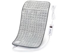 Cuscino riscaldante con spegnimento automatico, 1,5 ore per schiena, collo, spalle, cuscino termico elettrico, 10 livelli, tecnologia di riscaldamento rapido, 30 x 60 cm, grigio