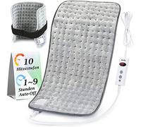 Cuscino riscaldante con spegnimento automatico, 90 minuti, per schiena, collo e spalle, 10 livelli di temperatura, tecnologia di riscaldamento rapido, lavabile in lavatrice, cuscino termico elettrico,