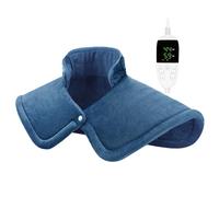 Cuscino riscaldante elettrico per alleviare il dolore alla schiena, scaldacollo ponderato a calore rapido, terapia del caldo per schiena, collo e spalle, 5 livelli di calore, timer di spegnimento