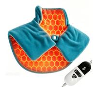 Cuscino riscaldante in grafene per collo, spalle e schiena, cuscino termico per collo ponderato, 60 x 48 cm, scalda spalle elettrico con 9 livelli di calore e 30-120 timer, ultra soffice e lavabile