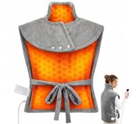 Cuscino riscaldante per schiena, spalle, collo, scalda schiena elettrico con 9 livelli di calore, 4 timer, riscaldamento rapido con cinghie in vita, scalda schiena per uomo e donna