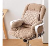 Cuscino Riscaldante per Sedia da Ufficio, Termoforo Elettrico con Supporto Lombare, Cuscini Riscaldanti per Schiena, Fianchi, Ecc(Beige)