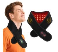 Cuscino riscaldante senza fili per il dolore del collo, massaggiatore cervicale con luce rossa 660 nm 850 nm, fascia riscaldata per il collo con 3000 mAh ricaricabile, 3 livelli di calore e massaggio
