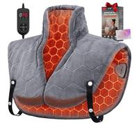 Cuscino riscaldante veloce anni '30 per collo, spalle e schiena, energia a infrarossi lontani, sollievo dal dolore profondo, cuscinetto riscaldante per il collo, 8 impostazioni di temperatura, 240