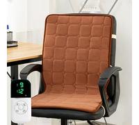 Cuscino Riscaldanti per Sedia, Riscaldamento Cuscino Sedia Ufficio, Cuscino Antidecubito per Sedia a Rotelle, Cuscini Sedie Riscaldante Elettrico Integrato Nello Schienale(Brown,45*90cm(17.7*35.4in))